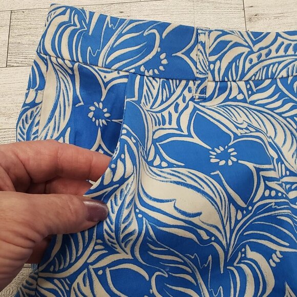 Stella Parker Shorts Activewear Golf Stretch Tropical Print Blue Womens 16 NWT - Picture 6 of 14